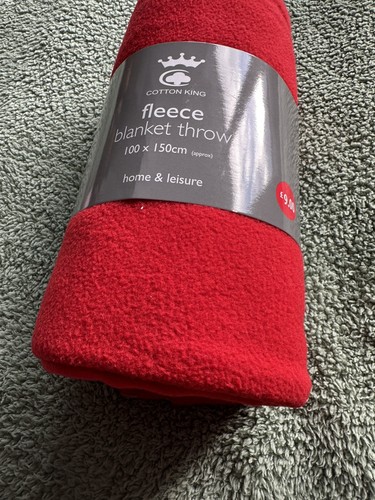 Red fleece blanket 100x150 new - red,